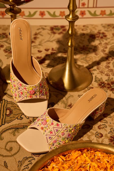 Anaar Spring Song Floral Embroidered Heels 
