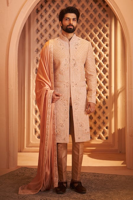 Millionaire Floral Embroidered Sherwani Set 