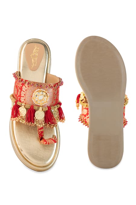 5elements Nivara Brocade Mirror Work Wedges