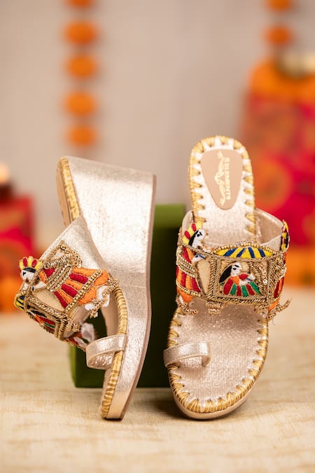 5elements Vihara Hand Embroidered Wedges