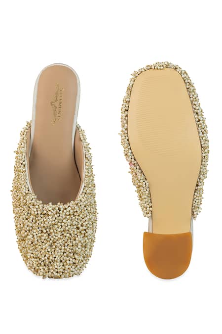 5elements Varsuni Hand Embroidered Mule Heels