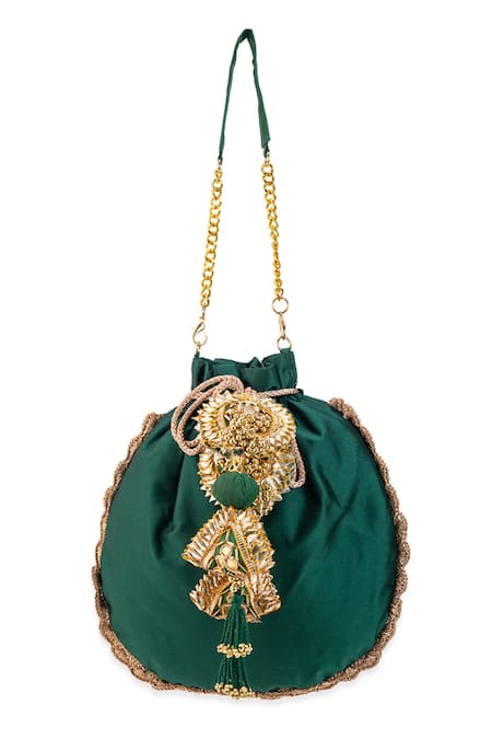 5elements Ruvika Embroidered Peacock Potli Bag 