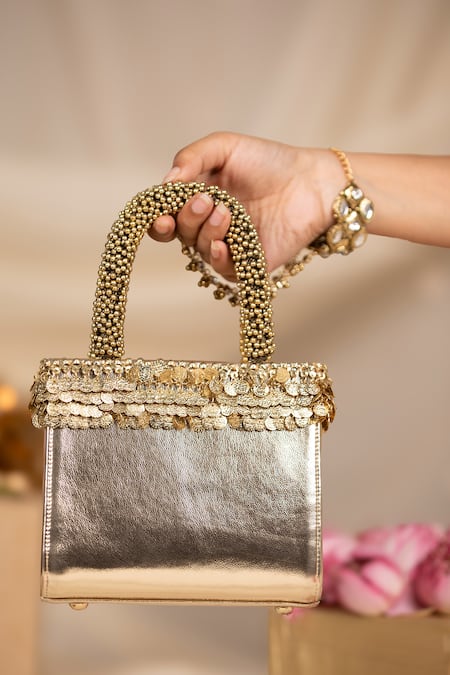5elements Swarna Beaded Handle Handbag 