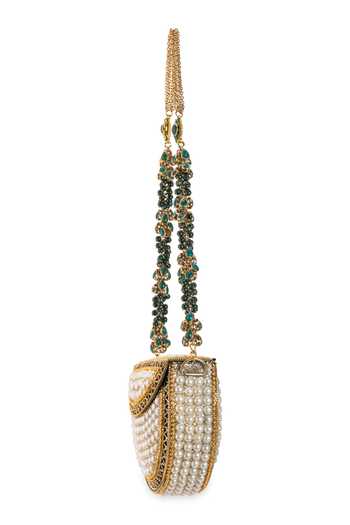 5elements_Gold Pearls, Beads Divisha Embellished Handbag _Online_at_Aza_Fashions