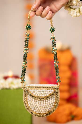 5elements Divisha Pearl Embellished Handbag  