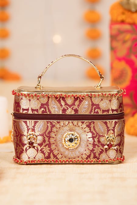 5elements Himadri Brocade Paisley Motif Box Handbag 