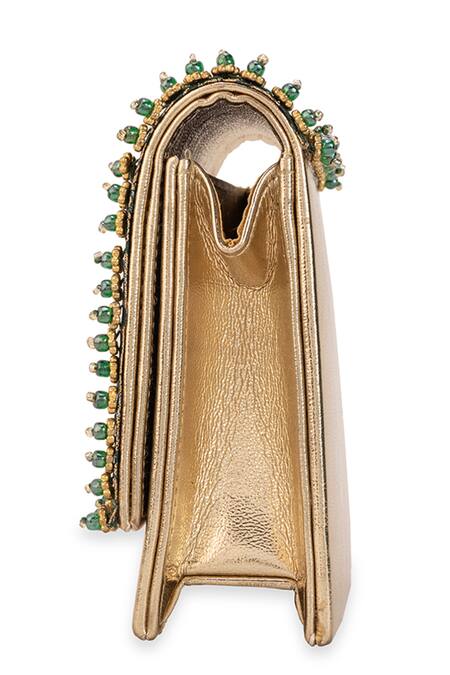 Buy 5elements Green Embroidery, Stones, Pearls, Beads Vanika Brocade Motif Handbag Online at Aza Fashions Buy_5elements_Green Embroidery, Stones, Pearls, Beads Vanika Brocade Motif Handbag _Online_at_Aza_Fashions