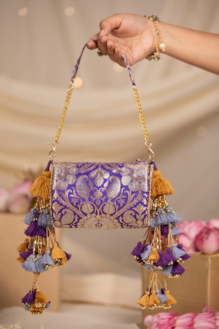 5elements Manika Brocade Paisley Motif Handbag
