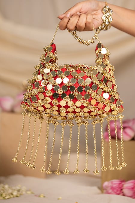5elements Ranvika Coin Embellished Potli Bag  