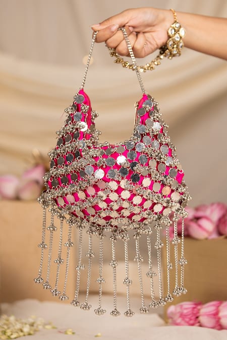 5elements Ranvika Disc Embellished Potli Bag  