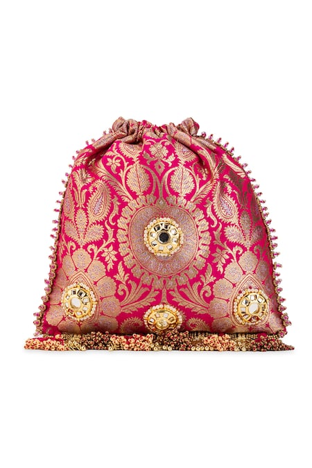 5elements Sharvitha Mirror Embellished Potli Bag