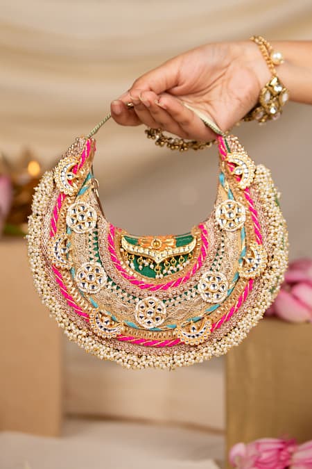 5elements Pranika Pearl Embellished Handbag 