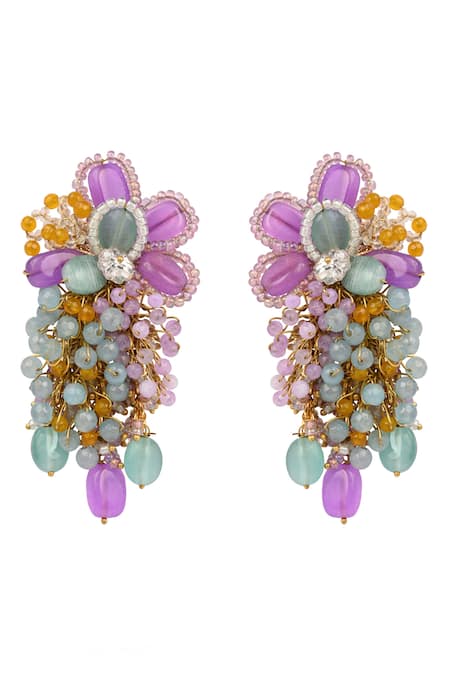 House Of D"Oro Embellished Long Earrings 