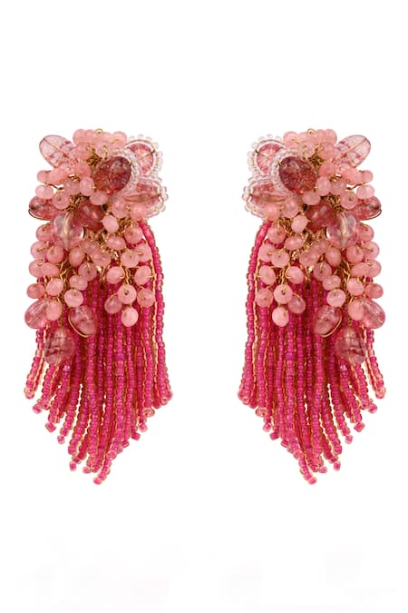 House Of D"Oro Crystal Long Earrings 