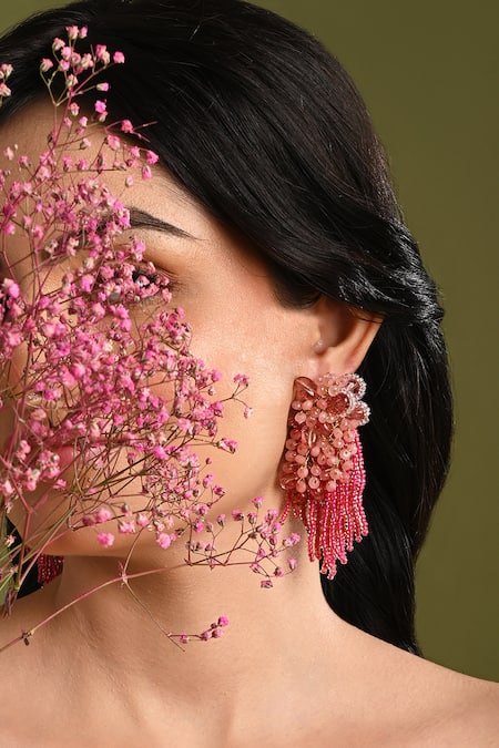 House Of D"Oro Crystal Long Earrings 