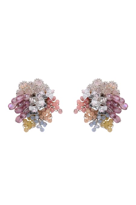 House Of D"Oro Colourful Crystal Button Earrings 