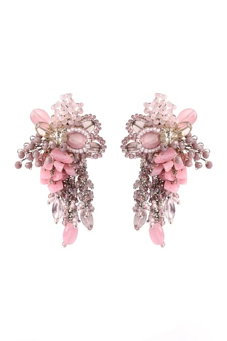 House Of D"Oro Stone Tassel Earrings 