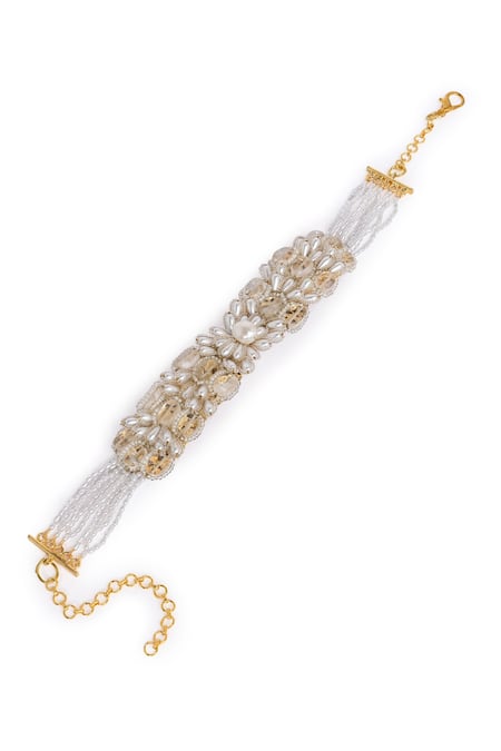 House Of D"Oro Pearl & Stone Butterfly Choker 