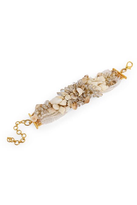 House Of D"Oro White Floral Long Bracelet 
