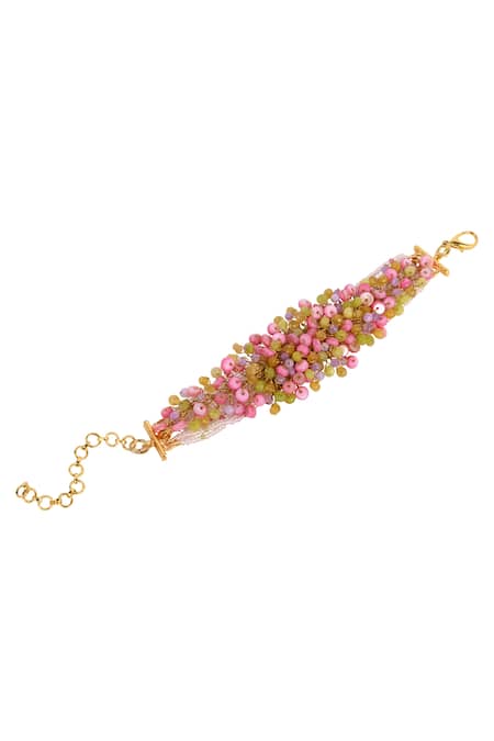 House Of D"Oro Stone & Bead Embellished Bracelet 