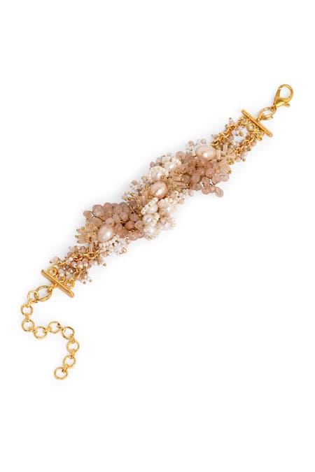 House Of D"Oro Stone & Pearl Embellished Bracelet 
