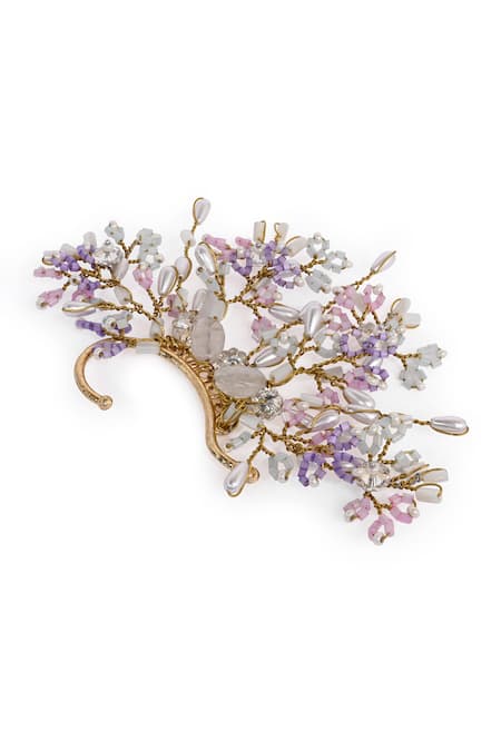 House Of D"Oro_Multi Color Crystals, Stones, Beads, Pearls Pastel And Embellished Earcuff _Online_at_Aza_Fashions