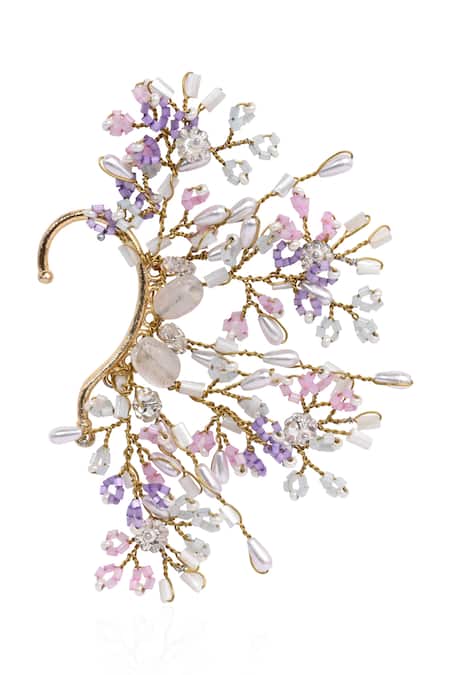 House Of D"Oro Pastel Crystal & Stone Embellished Earcuff