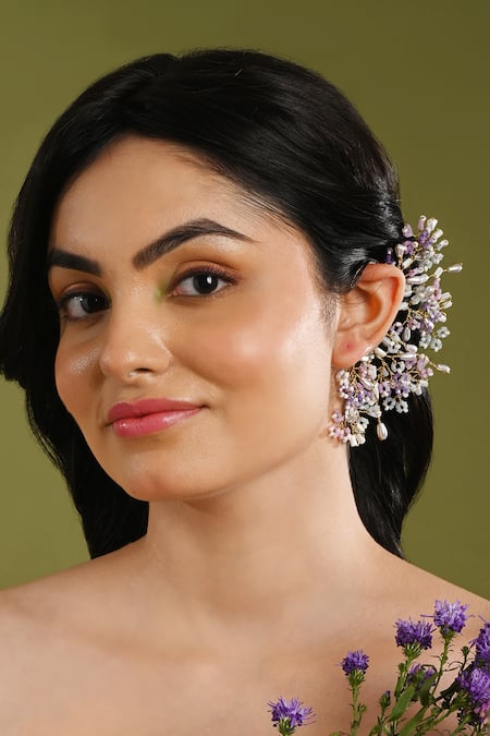 House Of D"Oro Pastel Crystal & Stone Embellished Earcuff