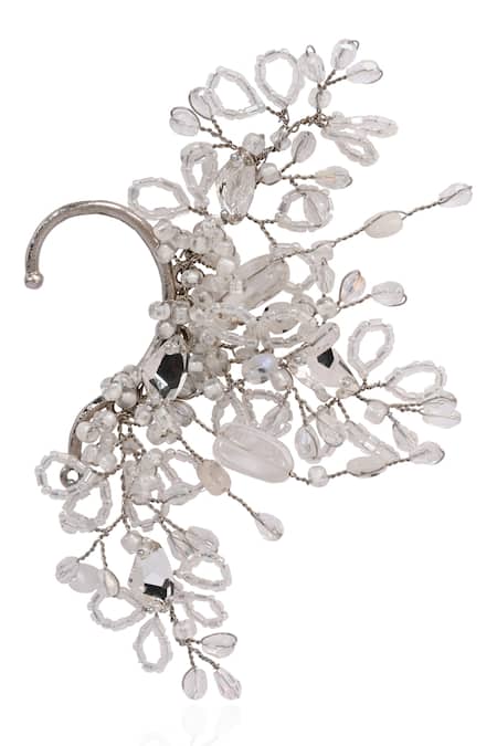 House Of D"Oro Silver Crystal & Stone Earcuff