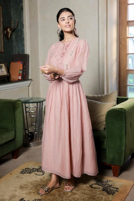 Summer By Priyanka Gupta Noor E Bow Embroidered Dress 