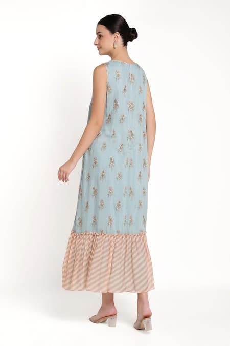 Summer By Priyanka Gupta Bow Print & Embroidered Dress 
