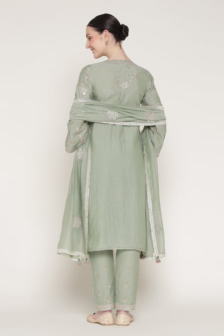 Summer By Priyanka Gupta Vrinda Gota Jaal Work Kurta Set 