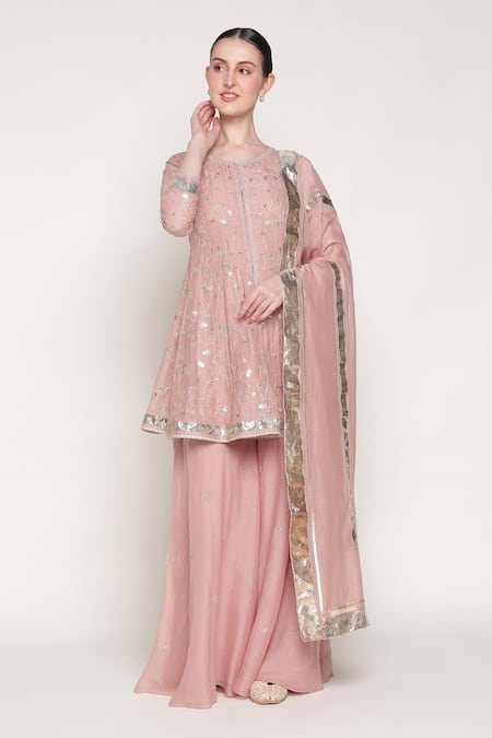 Summer By Priyanka Gupta Delara Short Embroidered Anarkali Set 