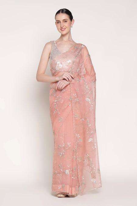 Summer By Priyanka Gupta Buttercup Embroidered Saree With Blouse 