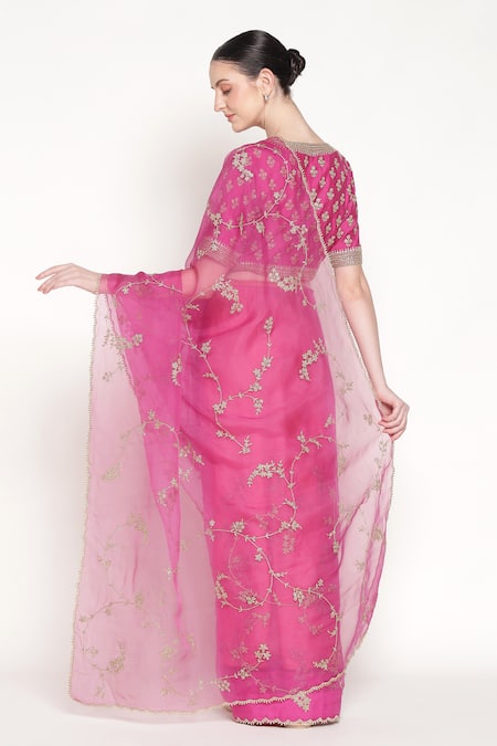 Summer By Priyanka Gupta Jamun Vrinda Dori Saree With Blouse 