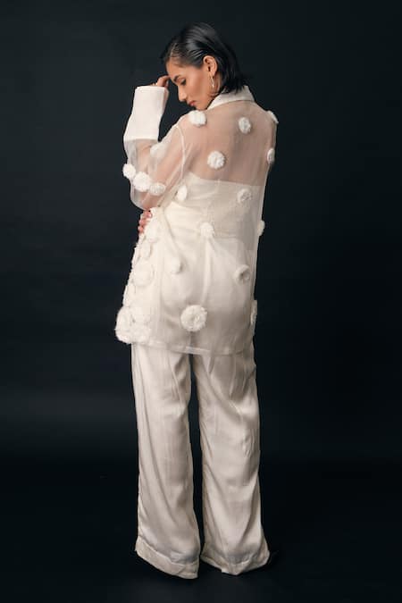 The Right Cut Pearl Embellished Organza Shirt