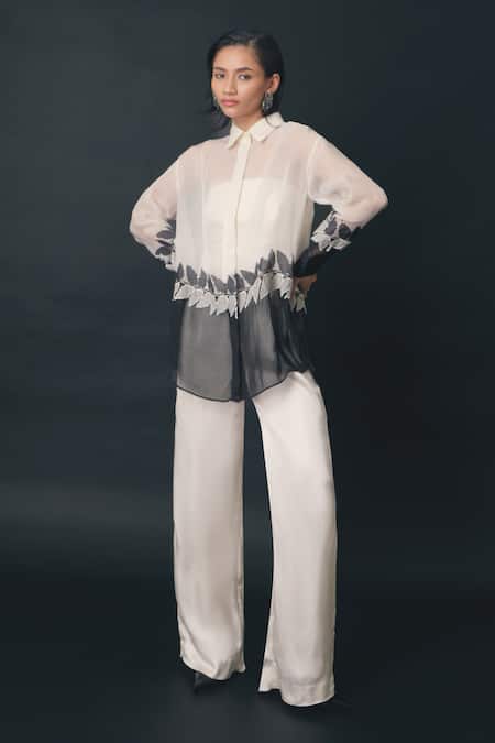 The Right Cut Leafmerge Embroidered Viscose Organza Shirt 