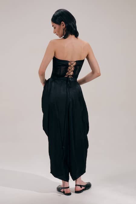 The Right Cut Midline Corset Style Strapless Crop Top 