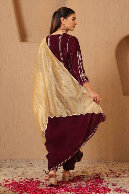 Nero India Crush Tissue Gota Scallop Dupatta 