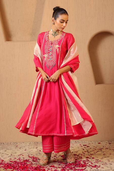 Nero India Chanderi Stripe Organza Dupatta 