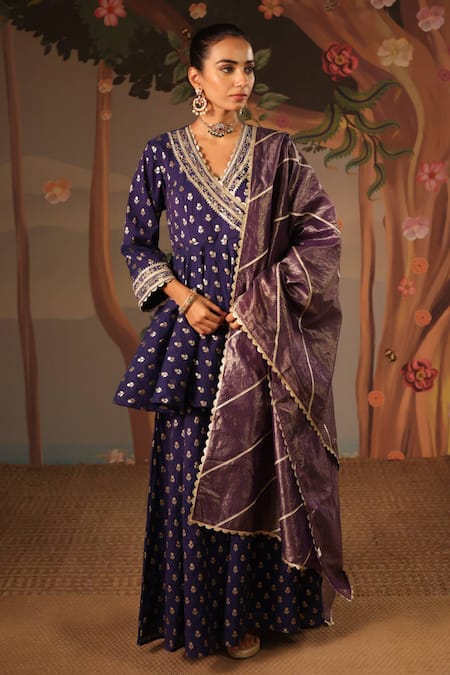 Nero India Organza Chanderi Stripe Woven Dupatta 