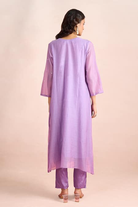 Samyukta Singhania Front Pleated Mul Kurta Set 