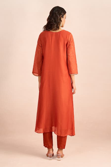 Samyukta Singhania Embroidered Yoke Front Gathered Kurta Set 