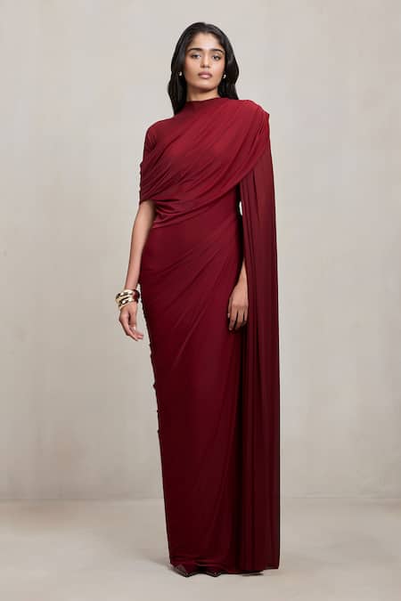 Deme By Gabriella Dianna Draped Maxi Dress With High Neck 