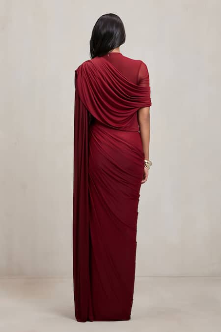 Deme By Gabriella Dianna Draped Maxi Dress With High Neck 