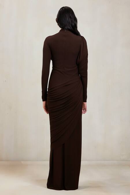 Deme By Gabriella Donna Draped Ruched Maxi Dress