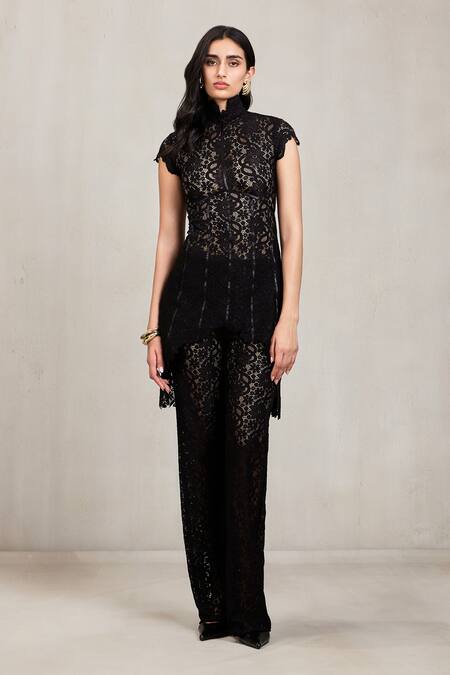 Deme By Gabriella Carly Pant Lace Wide Leg Pant