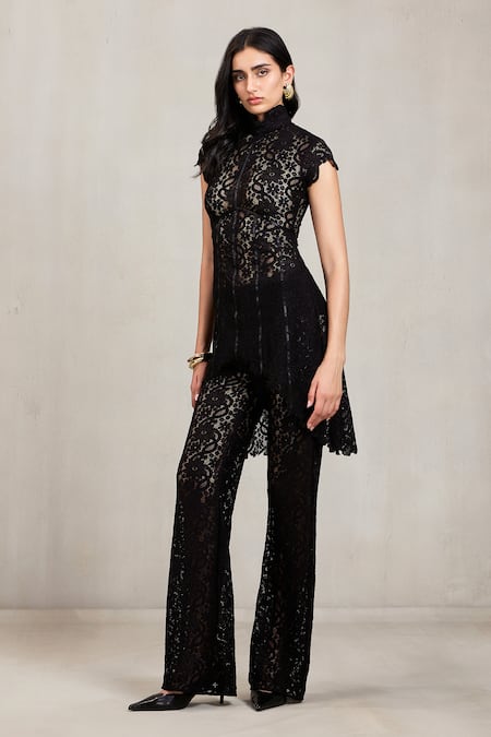 Buy Deme By Gabriella Black Lace Carly Wide Leg Online at Aza Fashions Buy_Deme By Gabriella_Black Lace Carly Wide Leg _Online_at_Aza_Fashions