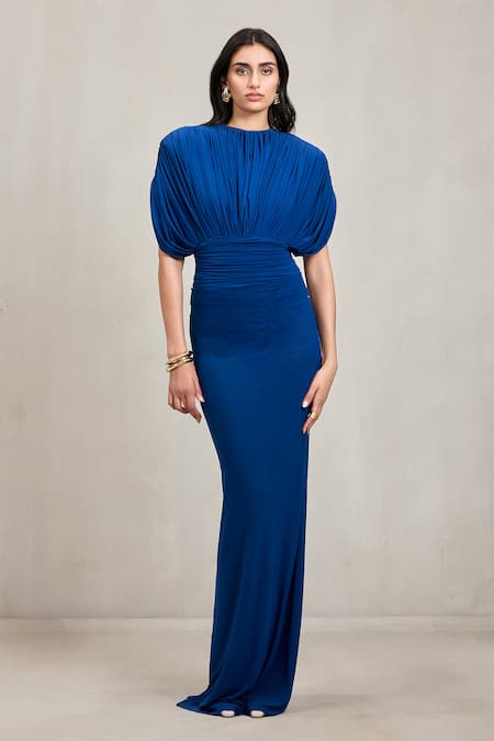 Deme By Gabriella Judy Malai Net Ruched Bodysuit & Skirt Set