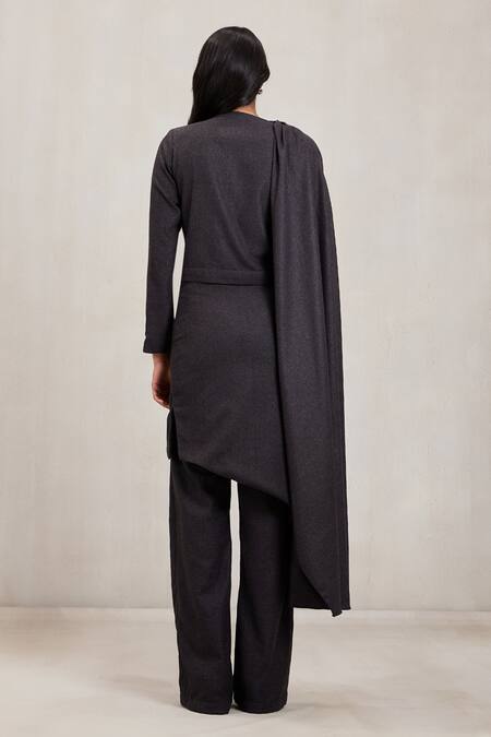 Deme By Gabriella Dawn Draped Top Pant Detachable Skirt Set